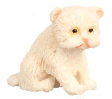 Dollhouse Miniature Persian Kitten, White